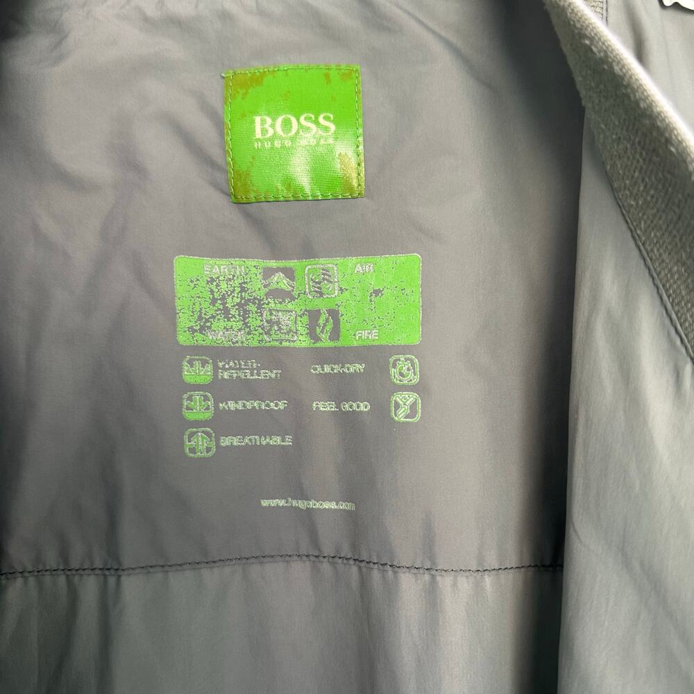 HUGO BOSS Green Label Bomber Jacket XL Olive Gray Green Zip Up‎ Lightweight - Picture 6 of 6